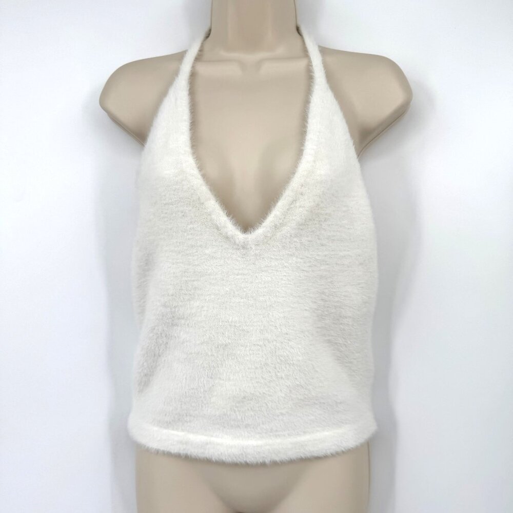 Gymshark Whitney Simmons Eyelash Knit Midi Halter Top woman’s size Large